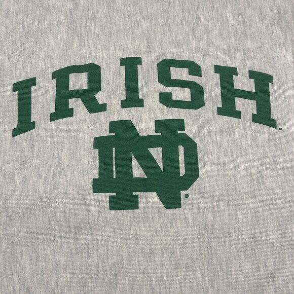 Vintage 90s Medium Notre Dame Irish Champion Reverse Weave Gray Sweatshirt - Picture 3 of 8